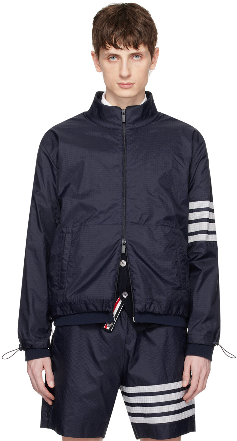 

Темно-синяя куртка с 4 полосами Thom Browne, цвет Navy