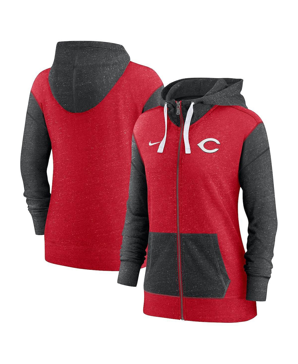 

Женская красная толстовка с молнией во всю длину Cincinnati Reds Nike, красный