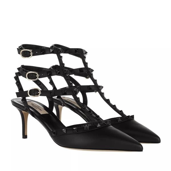 

Туфли rockstud ankle strap pumps leather Valentino Garavani, черный