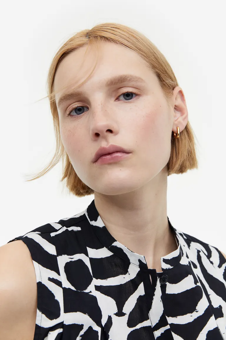 

Блузка из хлопкового поплина H&M, черный