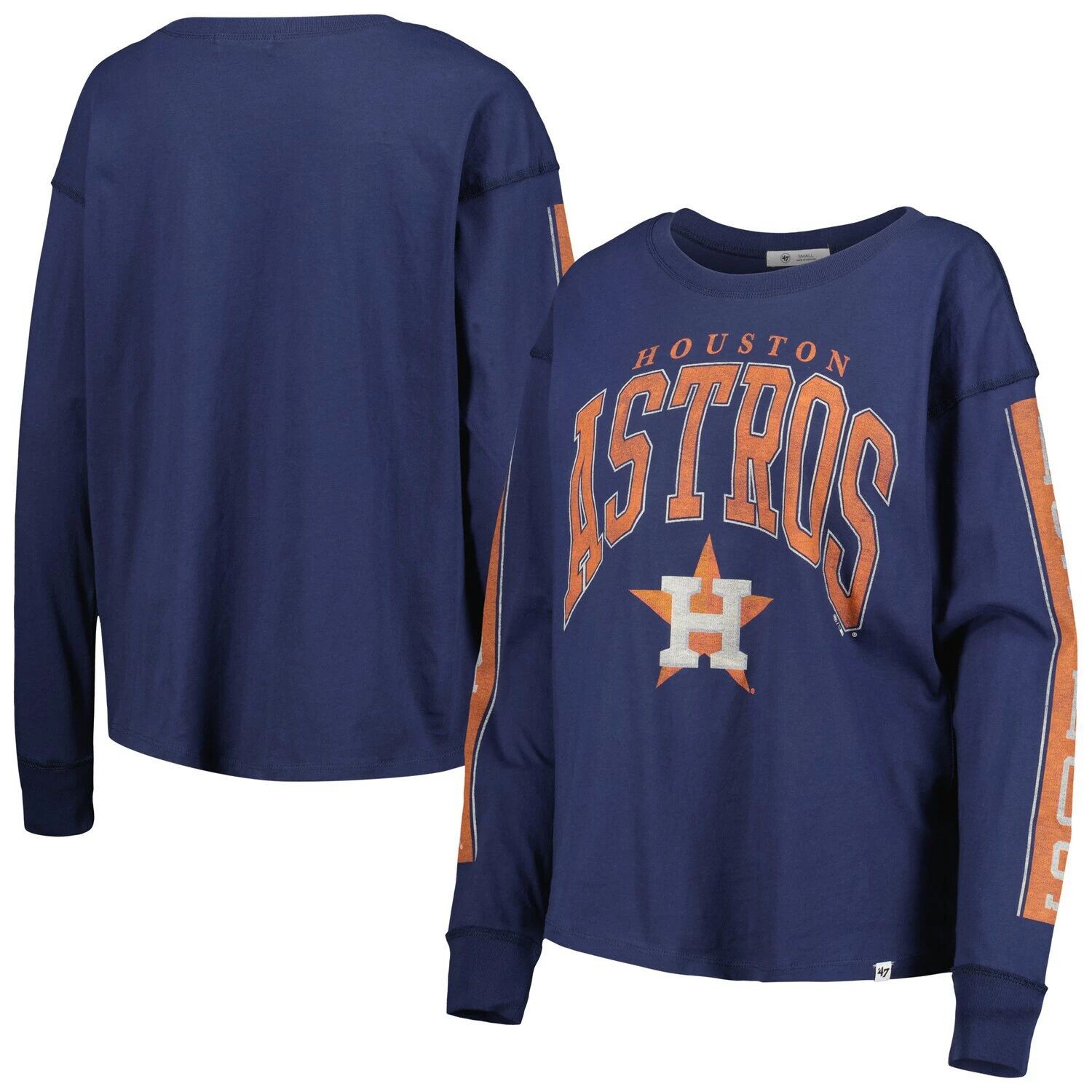 

Женская темно-синяя футболка с длинным рукавом Houston Astros Statement '47