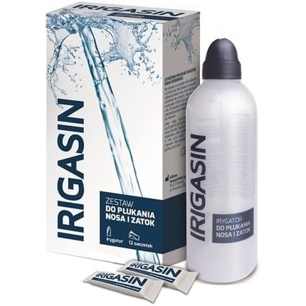 Набор для очищения носа и пазух Иригасин с ирригатором, 12 пакетиков Aflofarm