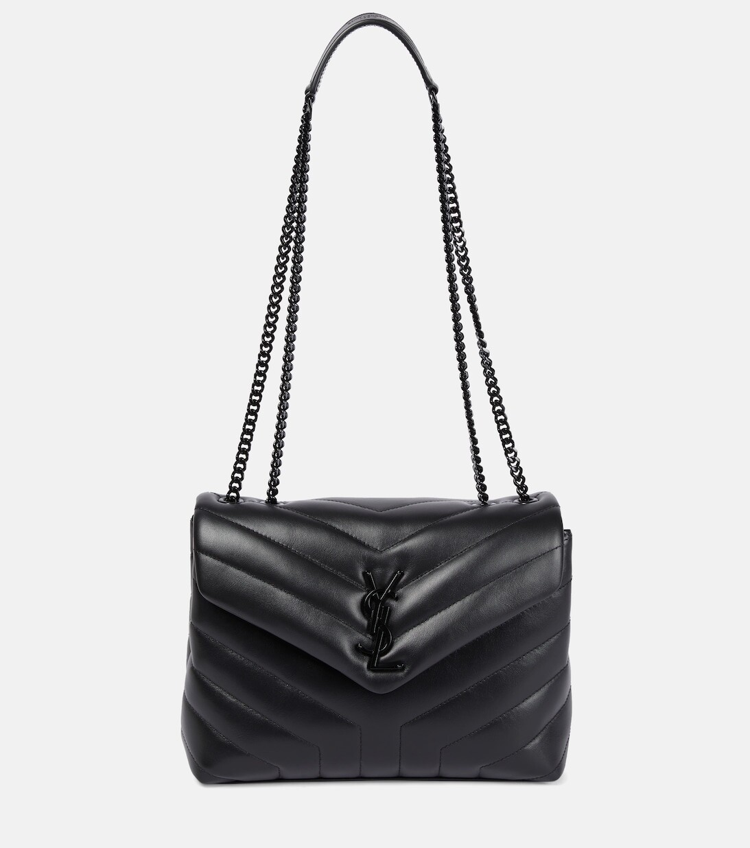 

Маленькая кожаная сумка через плечо Loulou Saint Laurent, черный