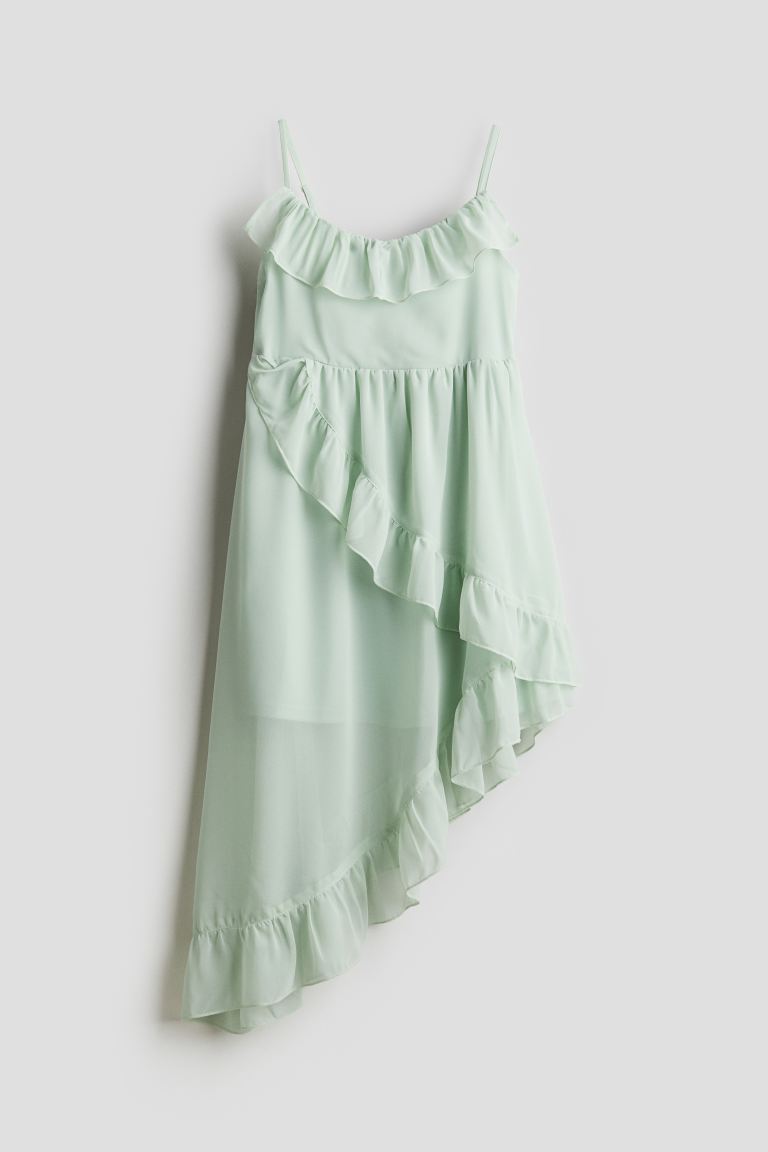 Асимметричное платье с воланами H&M, зеленый