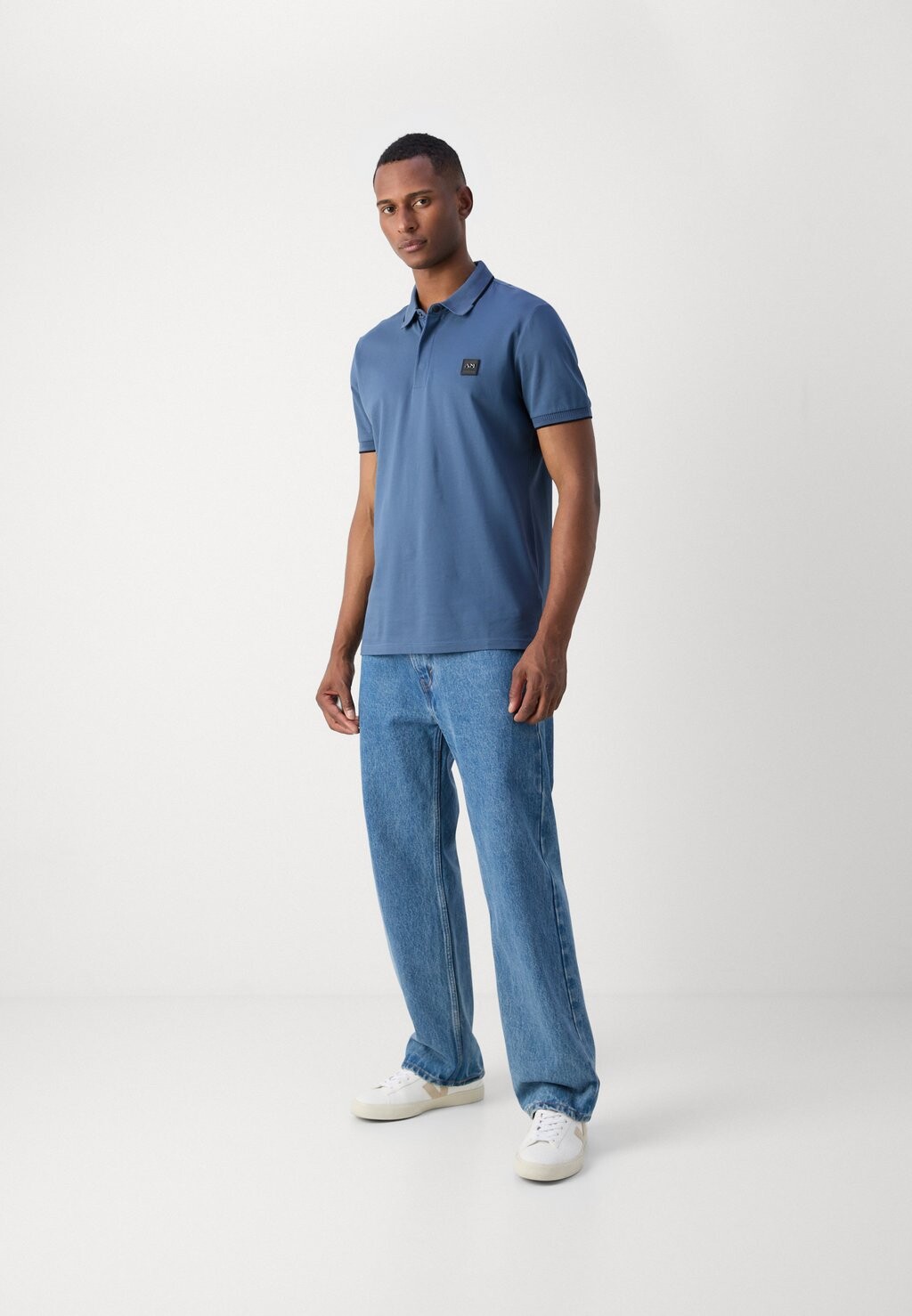 

Рубашка поло REGULAR FIT IN MERCERIZED WITH LOGO ON PATCH Antony Morato, синий