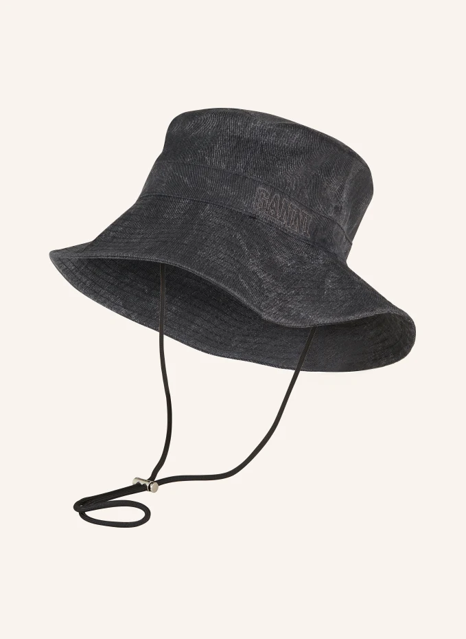 цена Панама-шляпа Ganni, черный