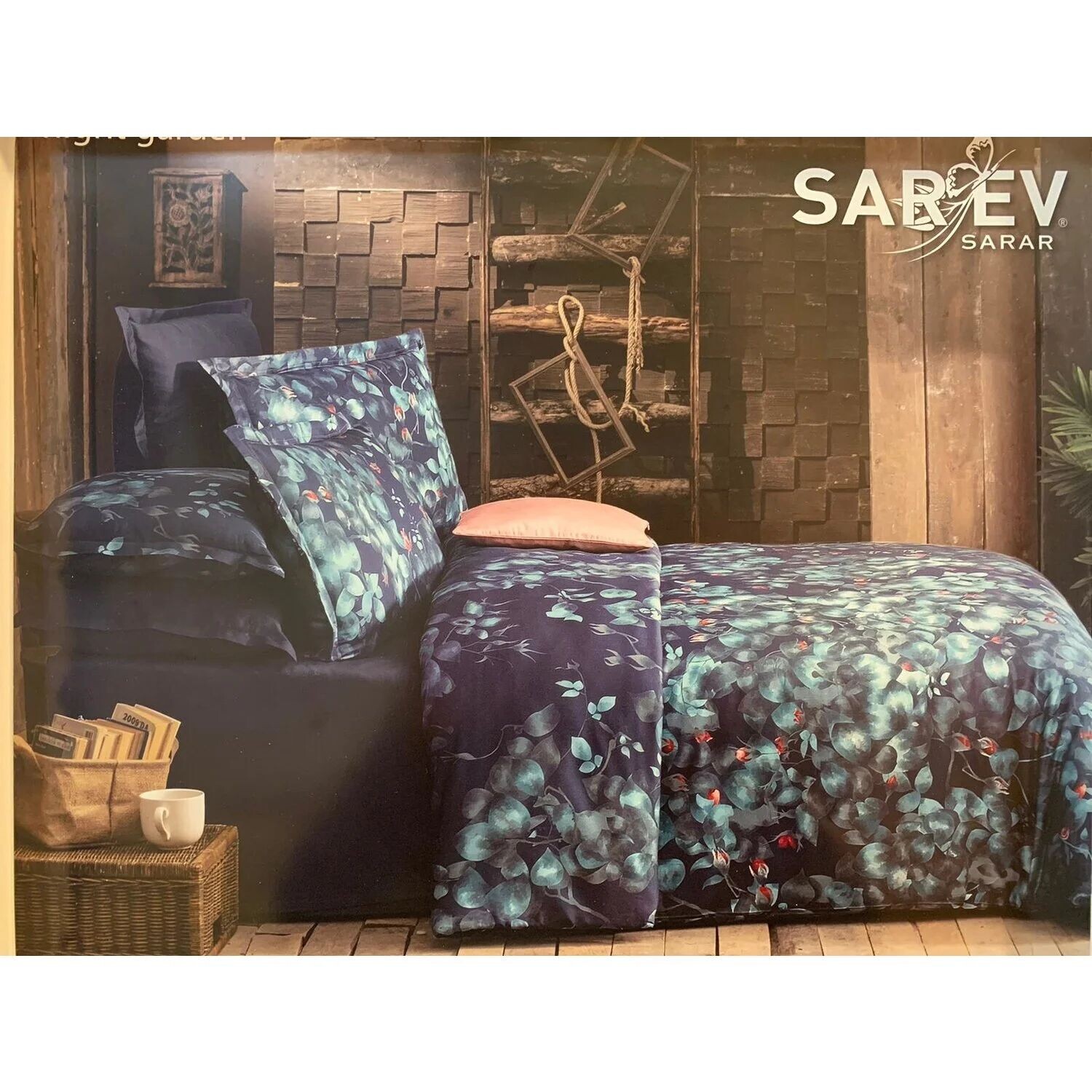 

Комплект постельного белья из хлопка и атласа Sarev Night Garden, двойной