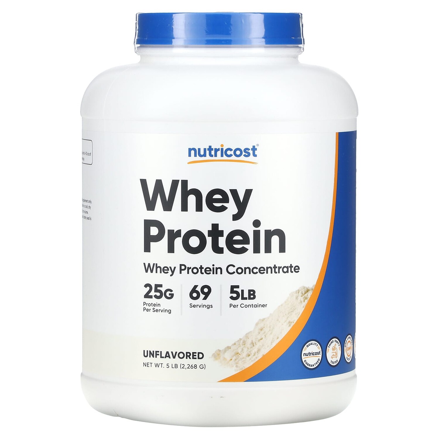 

Концентрат сывороточного протеина, без добавок, 2268 г (5 фунтов), Nutricost