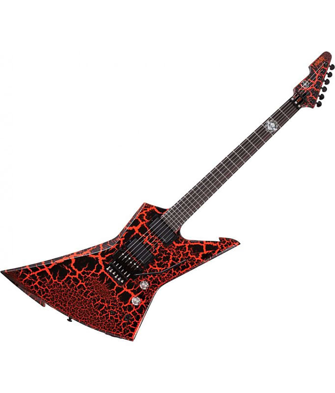 цена Электрогитара Schecter Balsac E-1 FR Electric Guitar in Black Orange Crackle