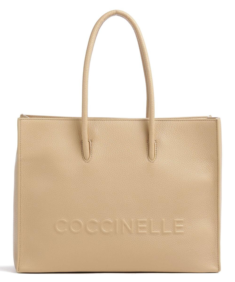 

Сумка-шоппер Myrtha Maxi Logo из зерненой кожи Coccinelle, бежевый