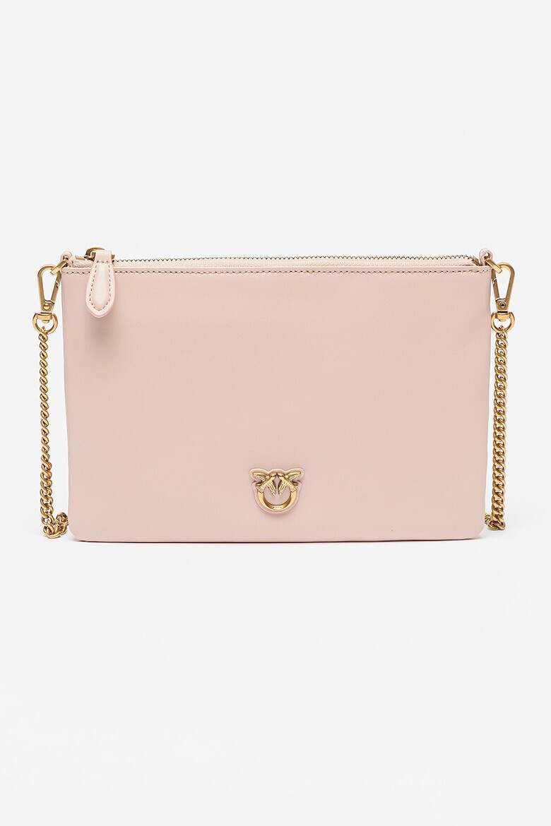 

Классическая плоская кожаная косметичка Pinko, розовый