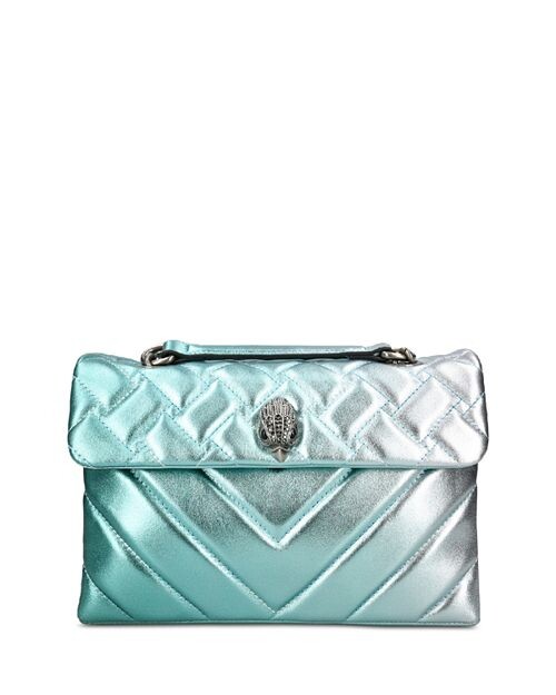 

Маленькая стеганая кожаная сумка Kensington металлизированного цвета KURT GEIGER LONDON, цвет Blue