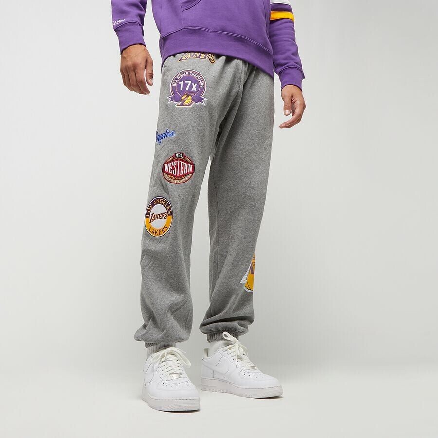 

Брюки НБА Лос-Анджелес Лейкерс Mitchell & Ness, цвет heather grey, Серый