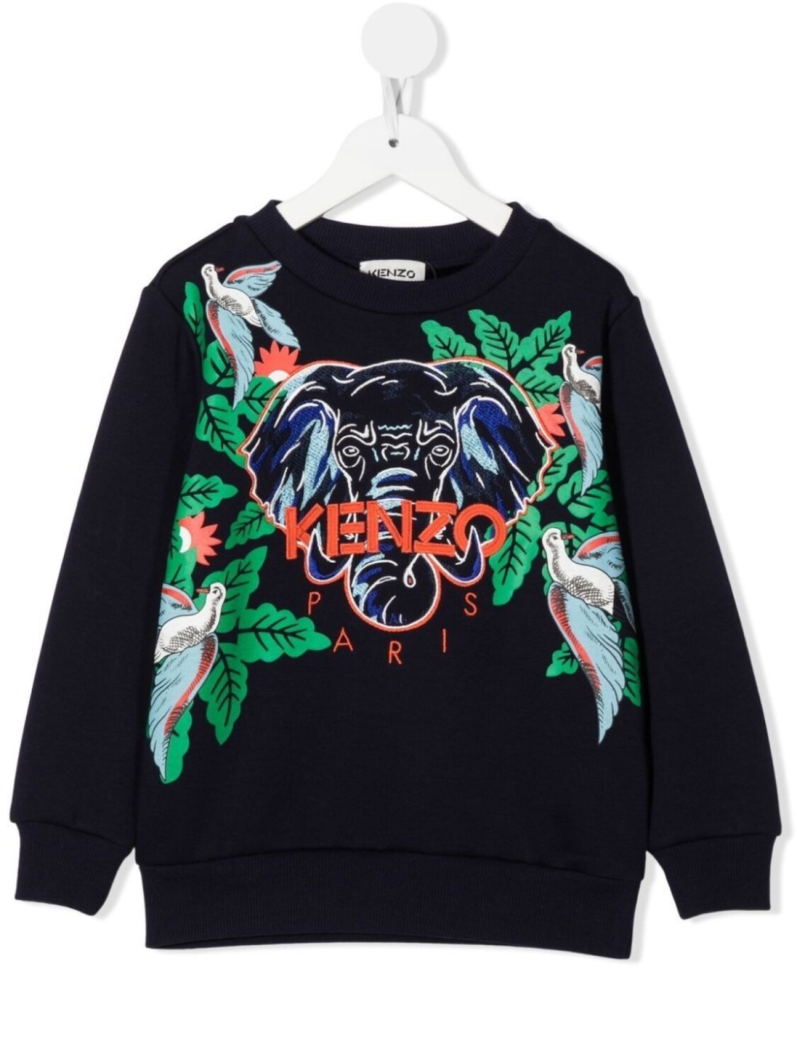 

Kenzo Kids толстовка с вышивкой Elephant, синий