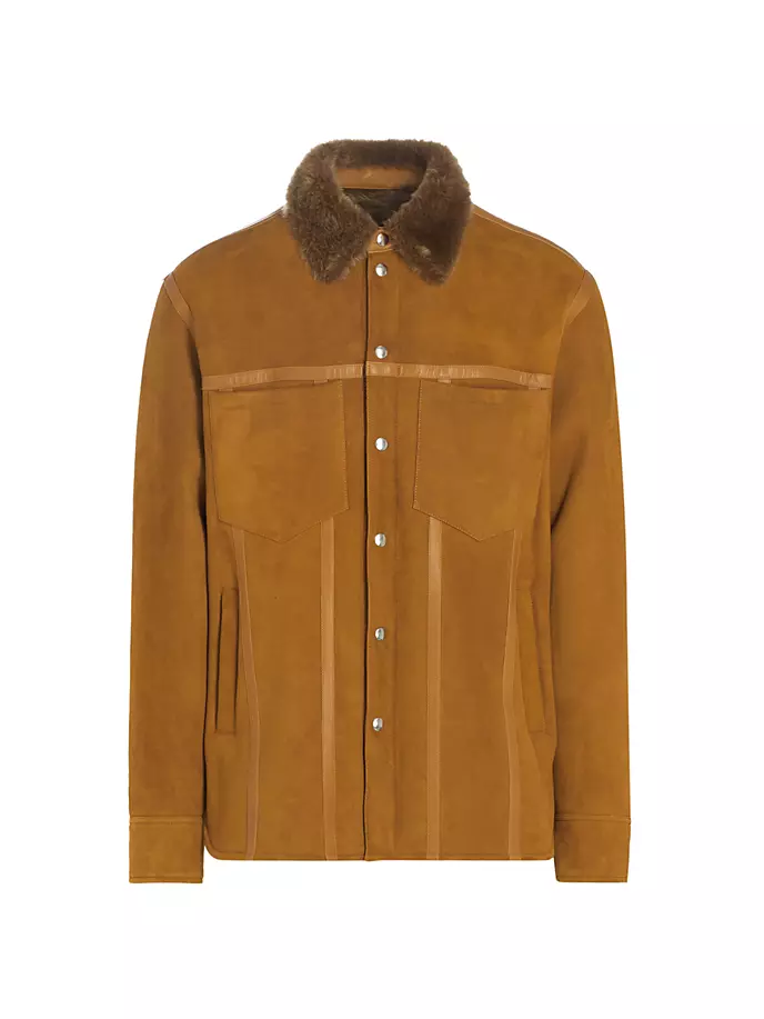 

Замшевая куртка с отделкой из овчины Helmut Lang, цвет tan