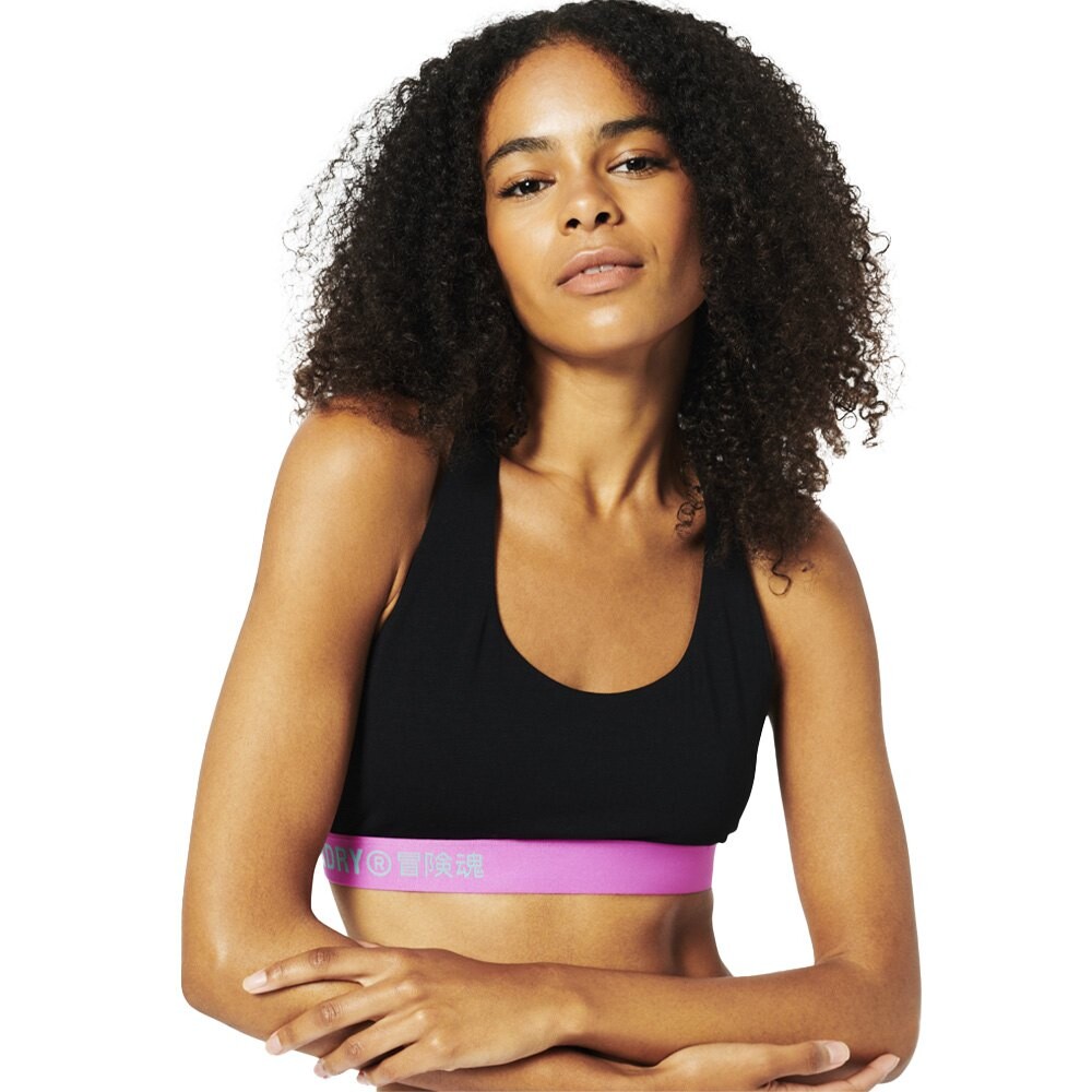 

Бралетт Superdry Offset Logo Crop, черный