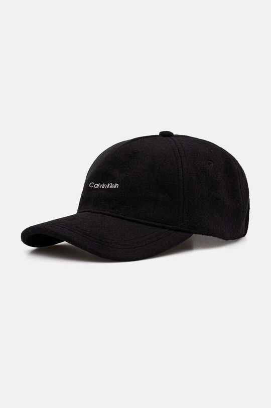 

Шерстяная бейсболка Calvin Klein, черный