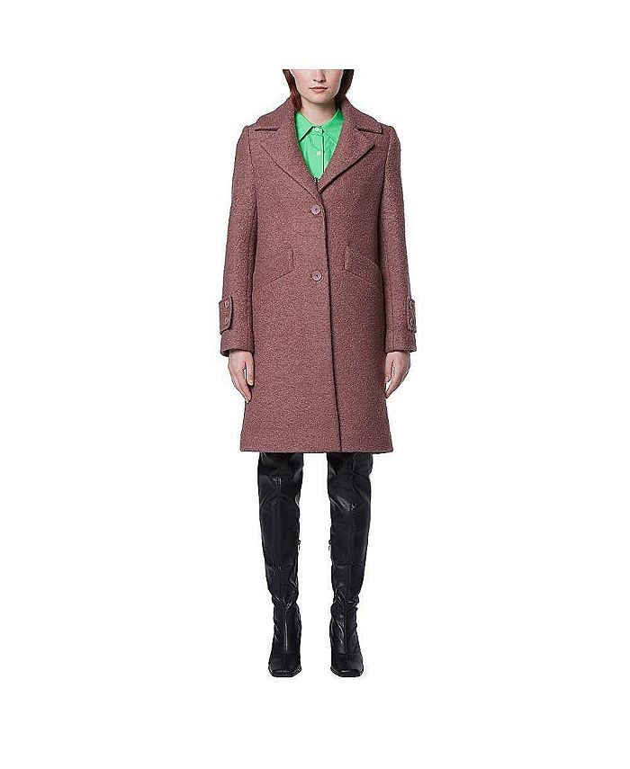 Женское пальто из букле из мягкой шерсти Regine Sb со шлицей сзади Andrew Marc, цвет Rose Taupe