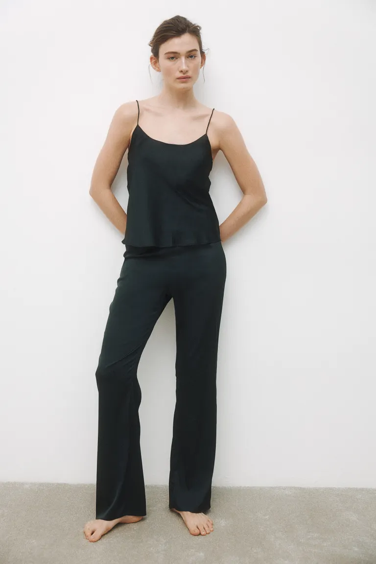 

Атласная пижама H&M, черный