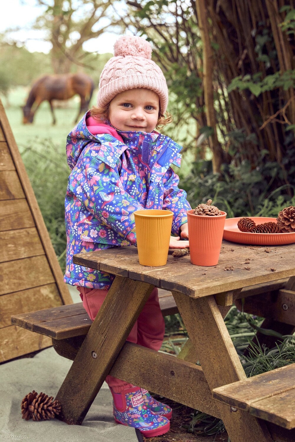 

JoJo Maman Bébé уютный дождевик с птицами и цветами Jojo Maman Bébé, фиолетовый
