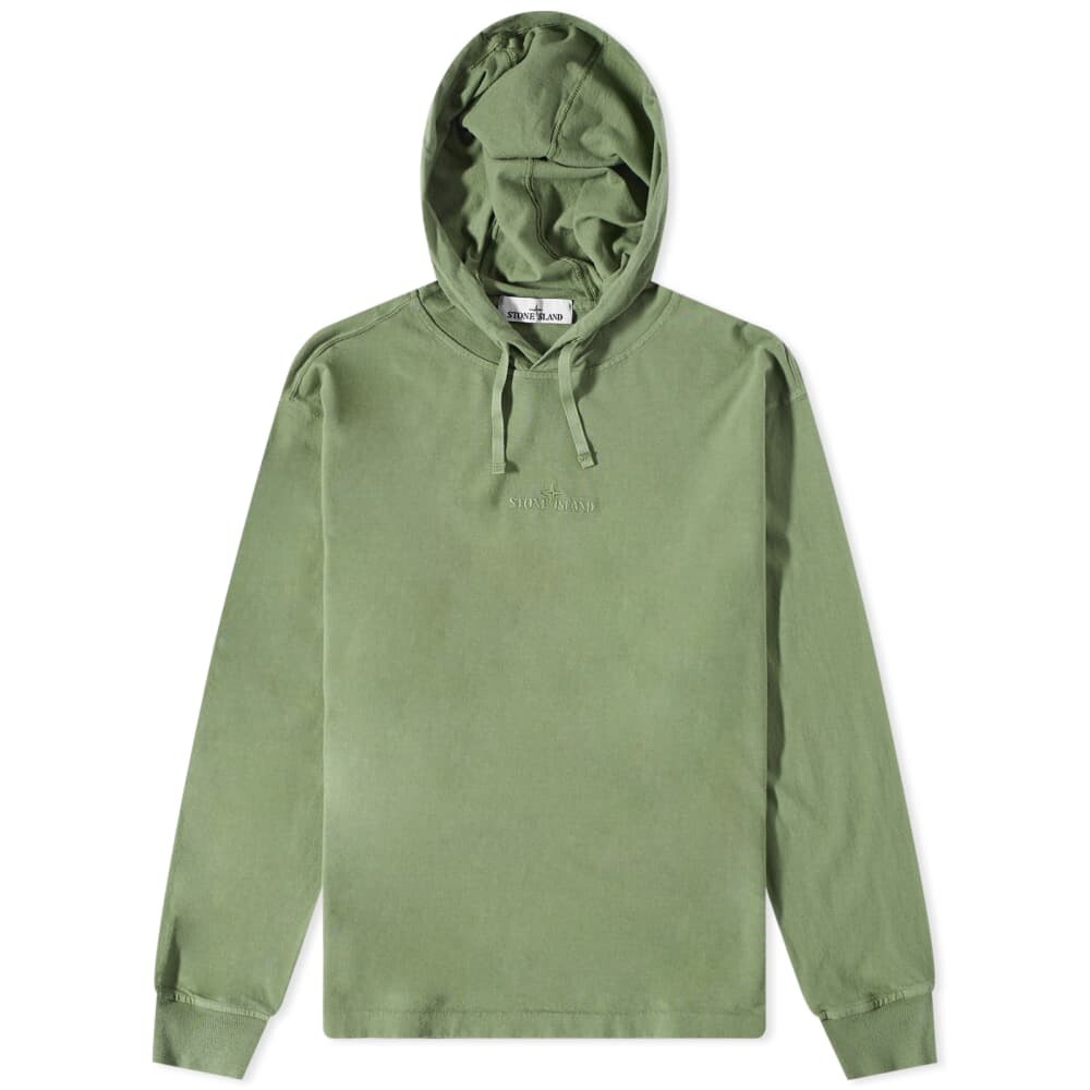 Легкая худи с вышитым логотипом Stone Island