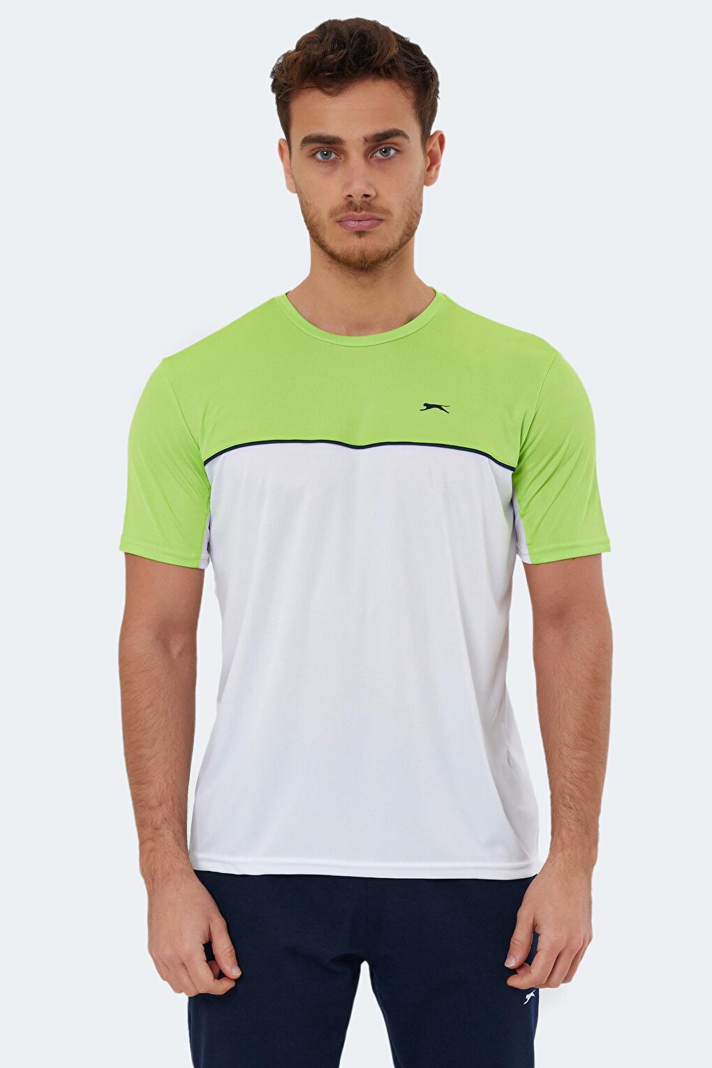 Мужская футболка с коротким рукавом OBSERVE Белый/Зеленый SLAZENGER