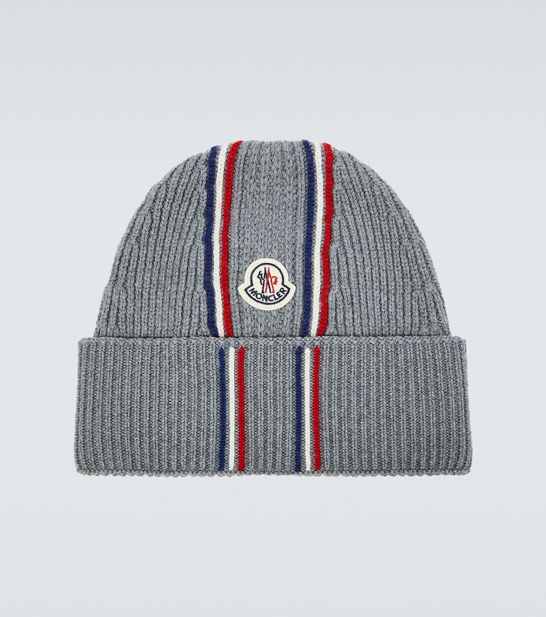 

Шапка-бини из шерсти с логотипом Moncler, серый