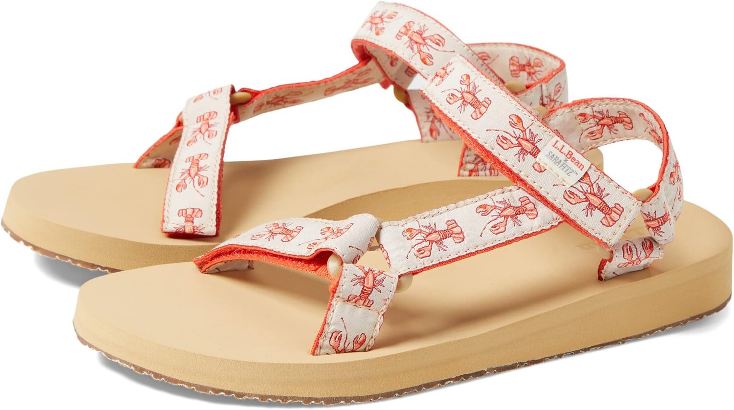 

Сандалии Maine Isle Sara Fitz 4 Point Sandal Print L.L.Bean, цвет Paperwhite Lobster