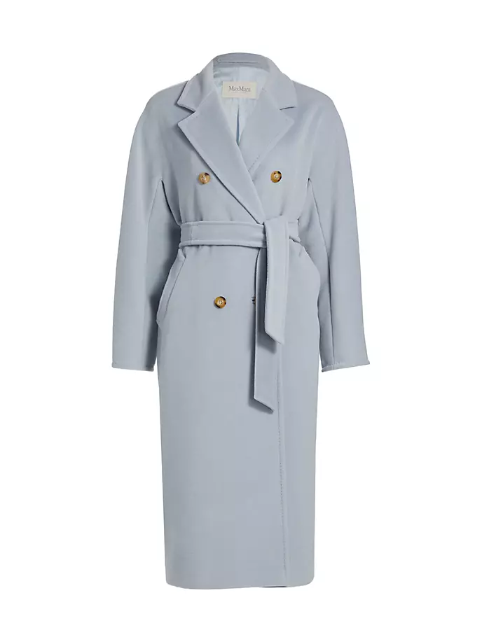 

Полушерстяное пальто с поясом Madame Max Mara, синий