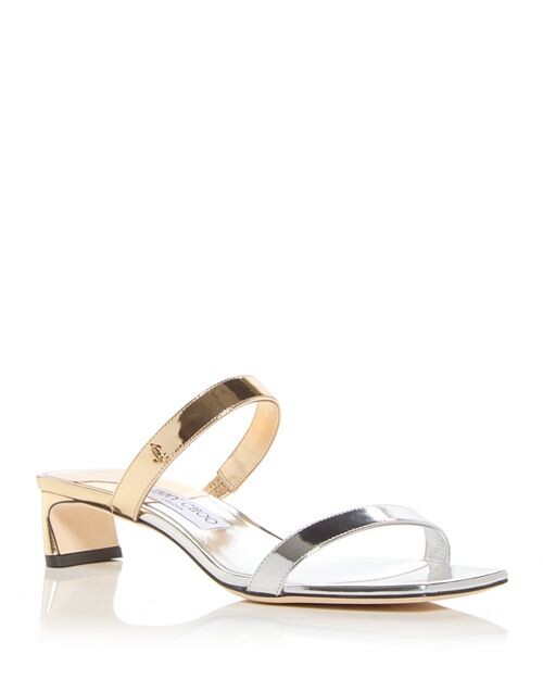 

Женские шлепанцы с цветными блоками Kyda 35 Jimmy Choo, цвет Silver