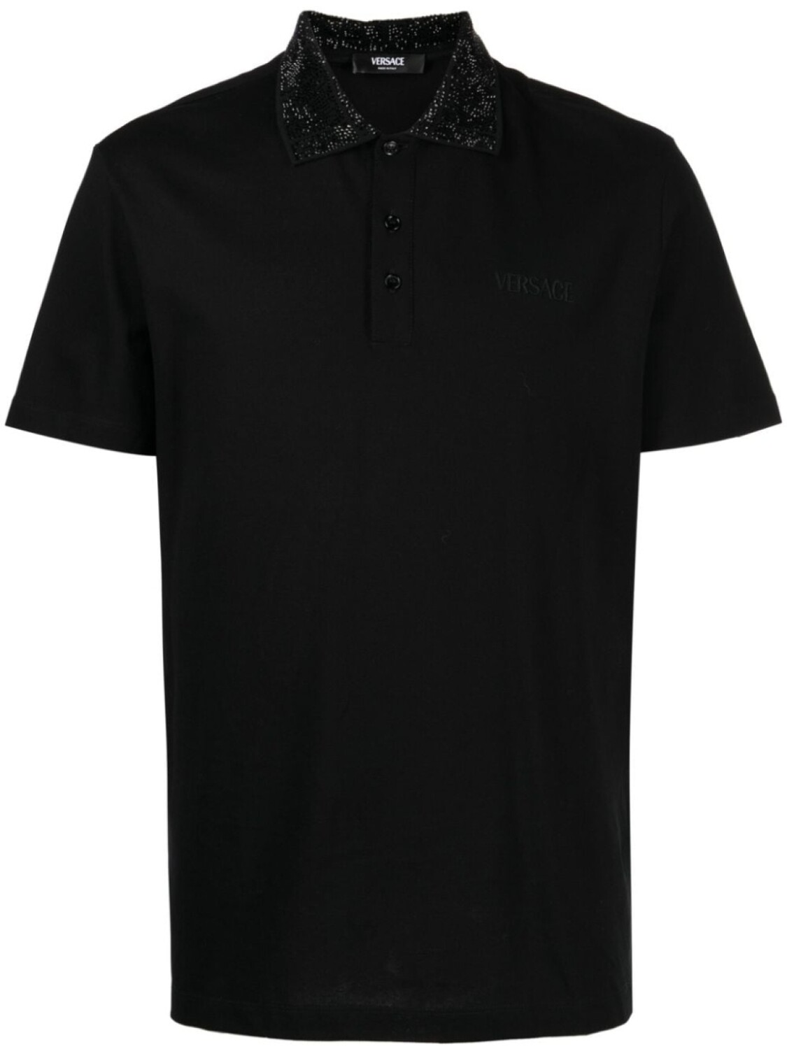 

Versace декорированная рубашка поло, черный