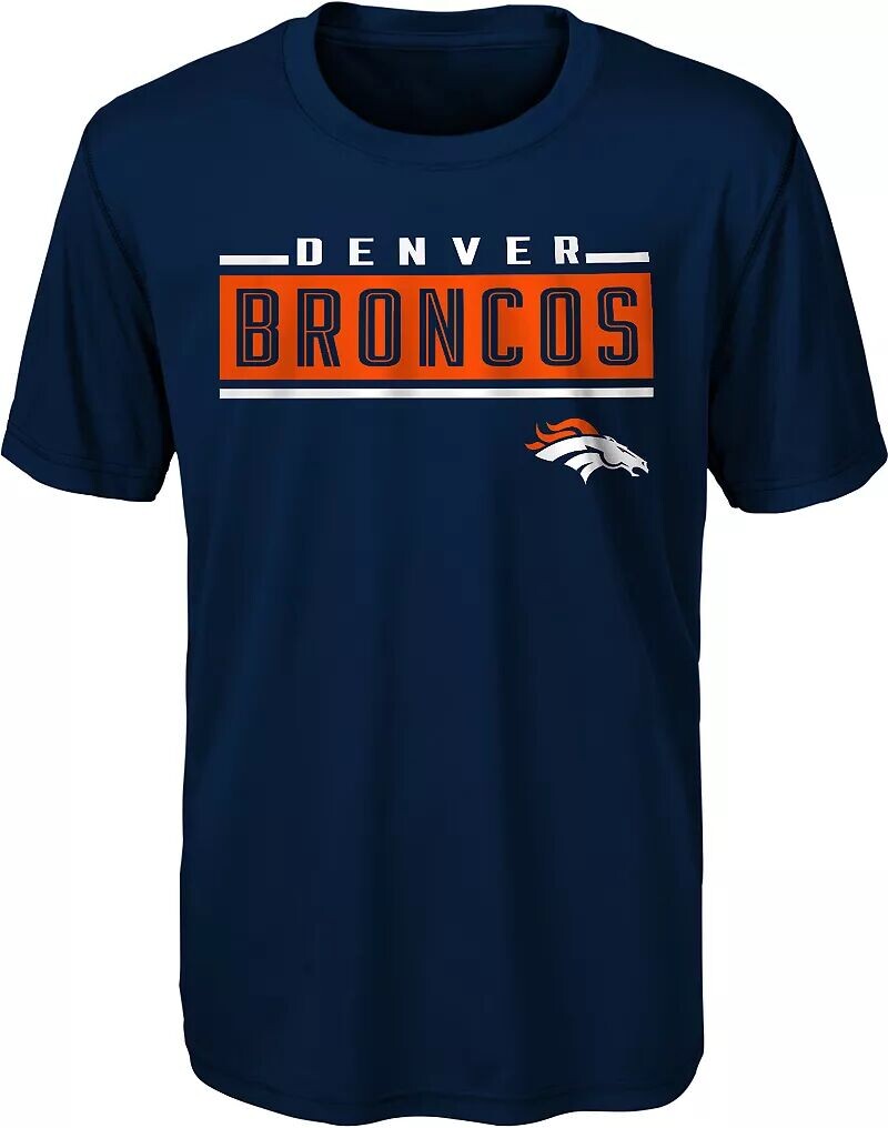 

Nfl Team Apparel Молодежная футболка Denver Broncos Amped Up темно-синего цвета