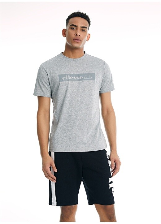 

Серая меланжевая мужская футболка с круглым вырезом Ellesse, Серый