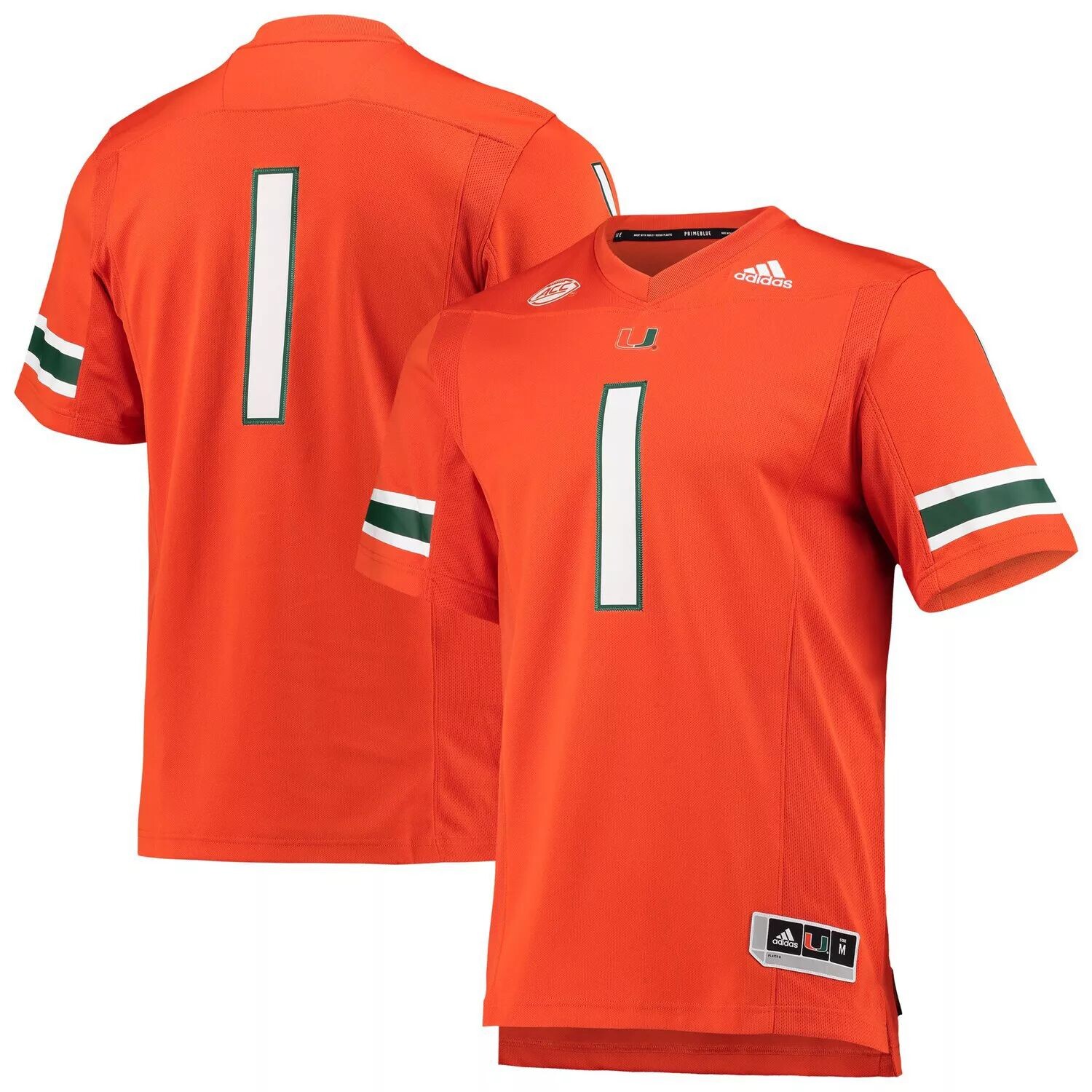 

Мужская футбольная майка #1 оранжевого цвета Miami Hurricanes Team Premier Premier adidas, Оранжевый