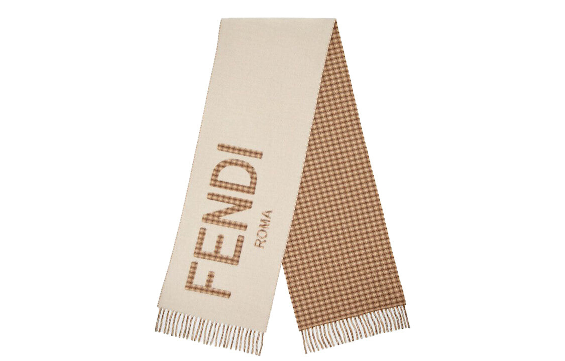 

Шарф Fendi Scarf из шерсти и кашемира, бежевый/коричневый