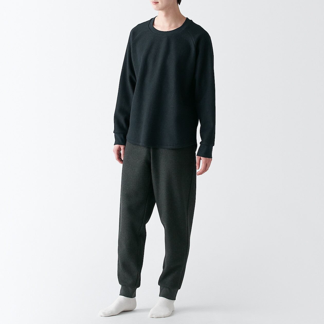 

Комплект домашней одежды из гладкого флиса MUJI, темно-синий