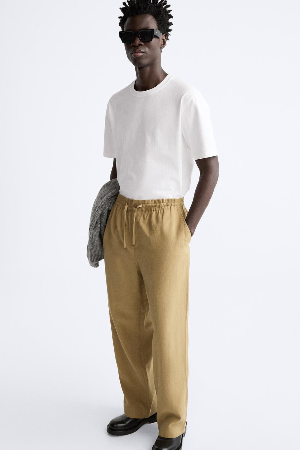 

Брюки из лиоцелловой смеси ZARA, кэмел