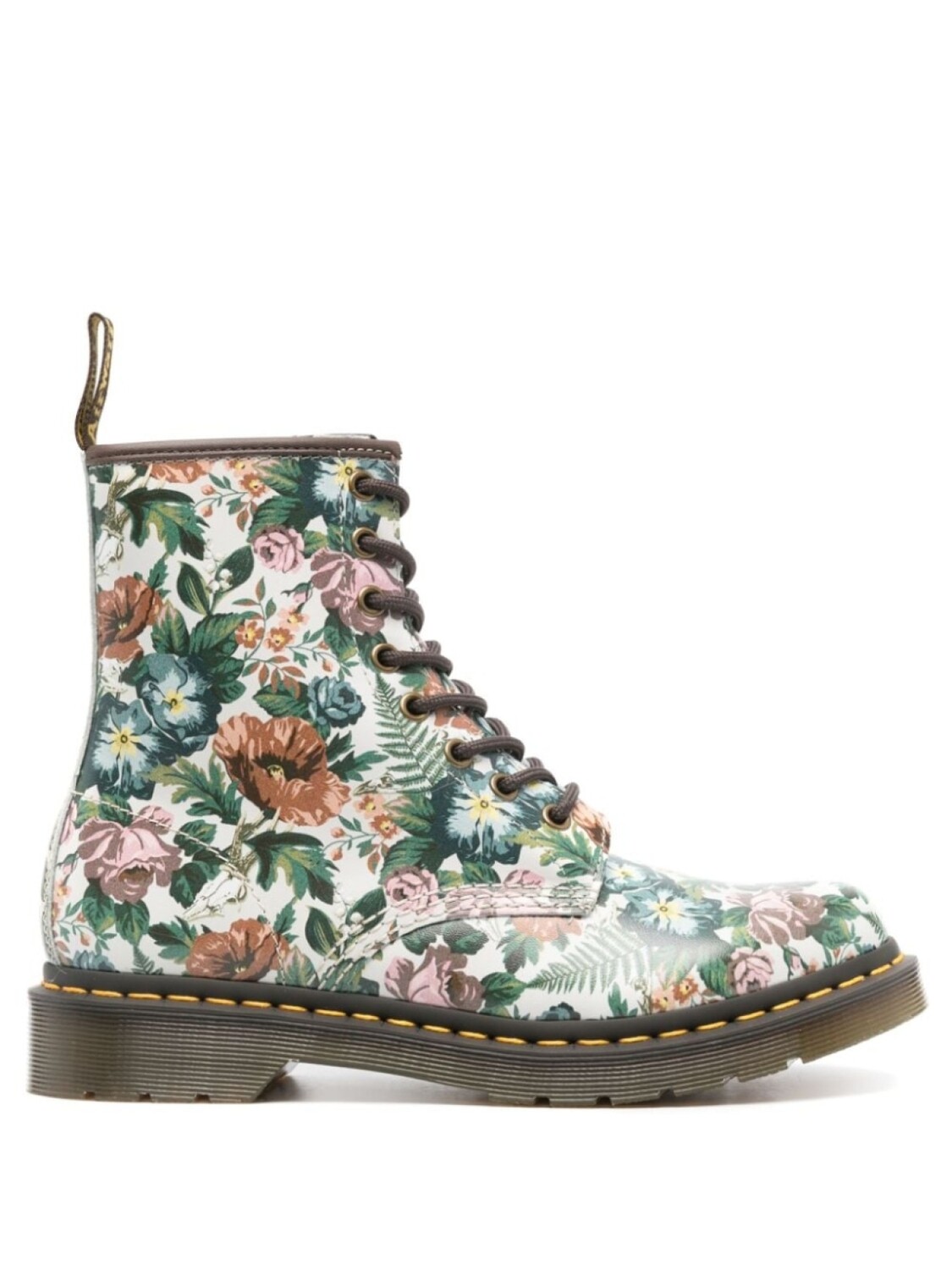 

Dr. Martens 1460 floral-print leather boots, белый