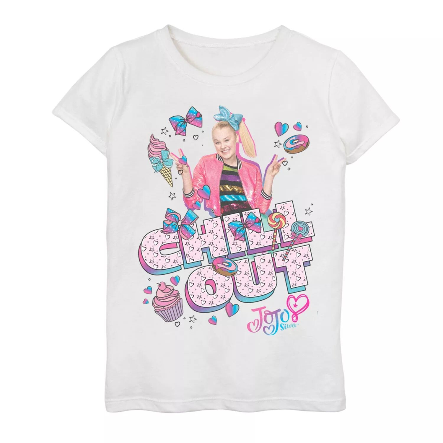 

Красочная футболка Jojo Siwa Chill Out для девочек 7–16 лет Licensed Character