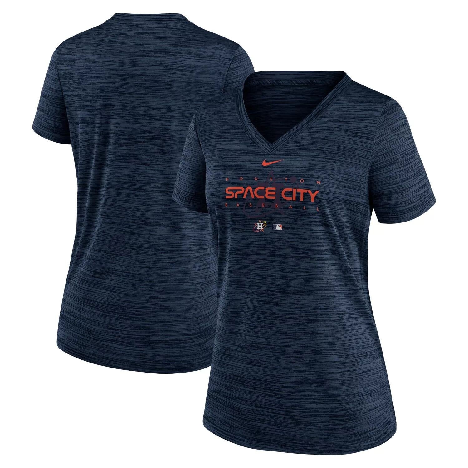 

Женская темно-синяя футболка с v-образным вырезом Nike Houston Astros City Connect Velocity Practice Performance Nike, Синий