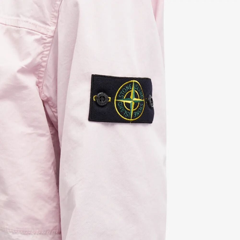 

Stone Island Куртка-рубашка на молнии из хлопкового твила Supima стрейч-TC, розовый