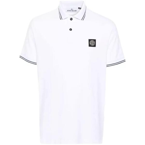 

Футболка piqué cotton polo shirt Stone Island, белый