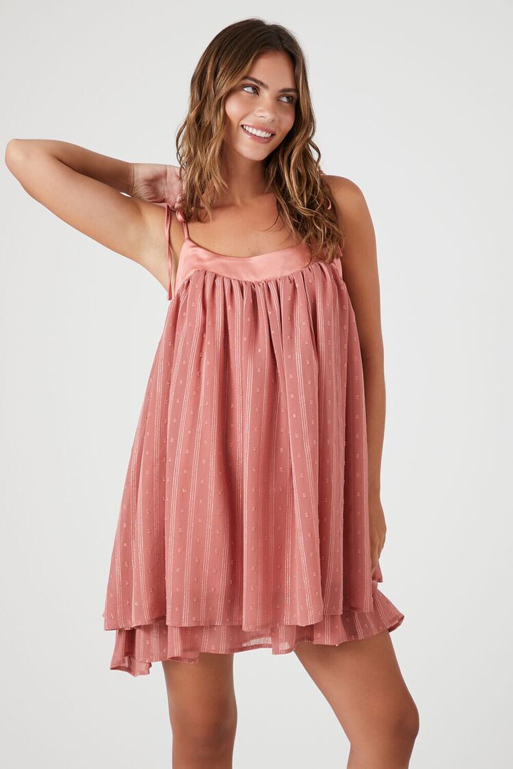 

Шифоновое мини-платье с завязками на бретельках Forever 21