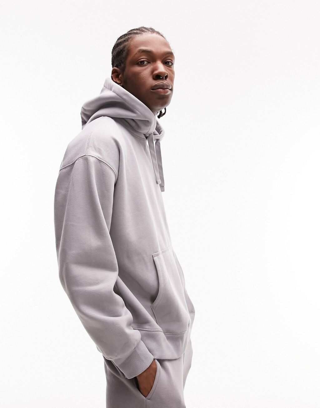 

Серая толстовка оверсайз-тяжеловес Topman