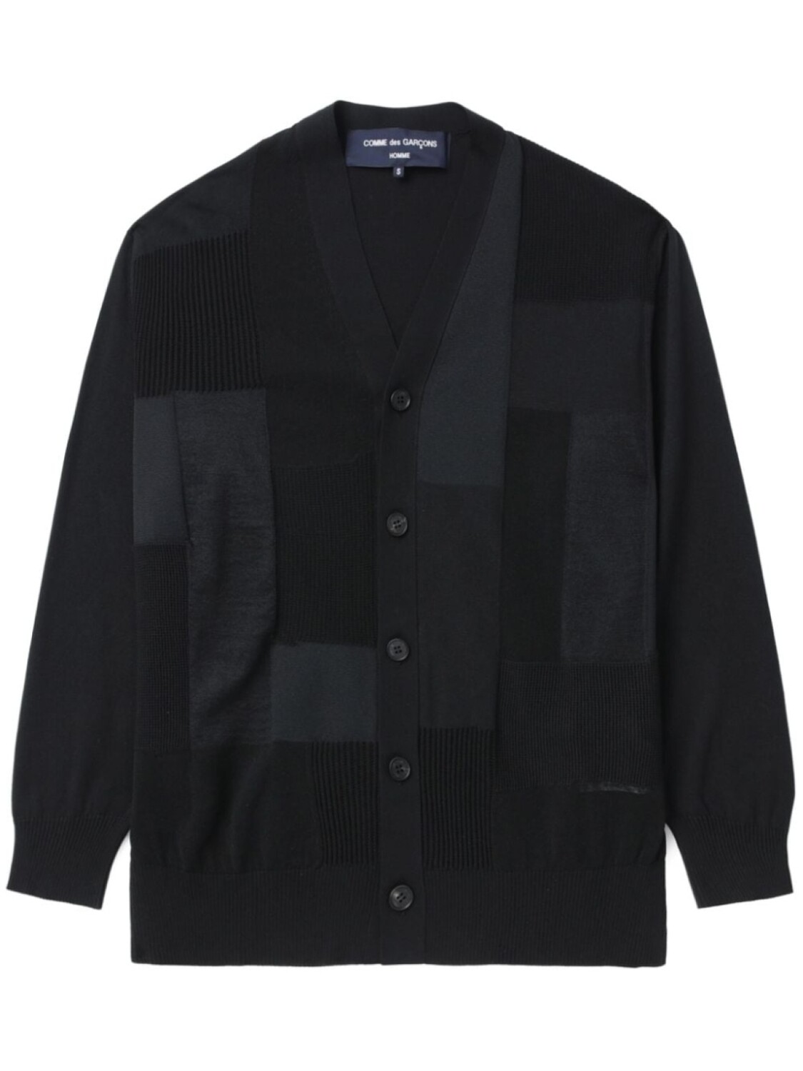 

Comme des Garçons Homme кардиган в технике пэчворк, черный