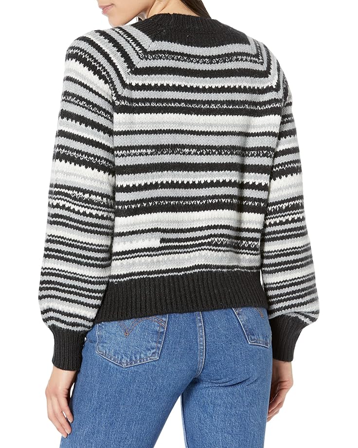 Свитер Lucky Brand Space Dye Crew Sweater, цвет Black/Grey Combo