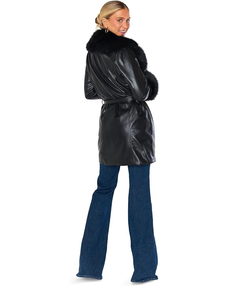 

Пальто Show Me Your Mumu Penny Lane Coat, цвет Black Faux Leather/Faux Fur