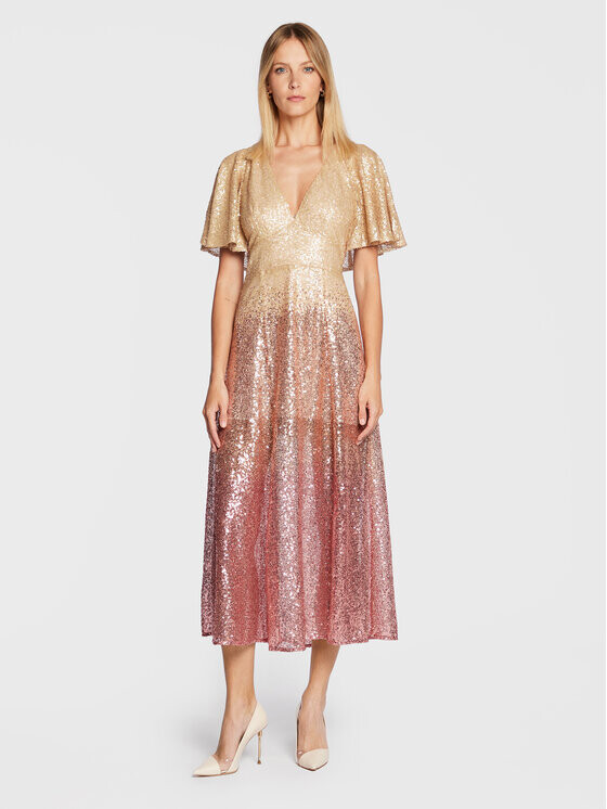 

Коктейльное платье золотого цвета, стандартного кроя Ted Baker, желтый