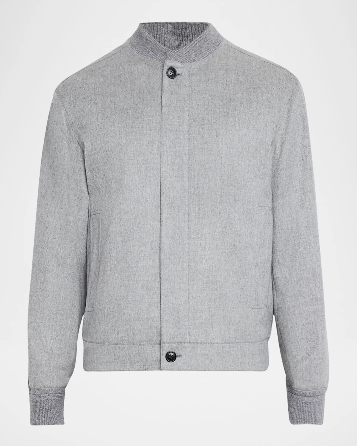 

Мужская кашемировая блузонная куртка со скрытой молнией Zegna, цвет Silv Sld
