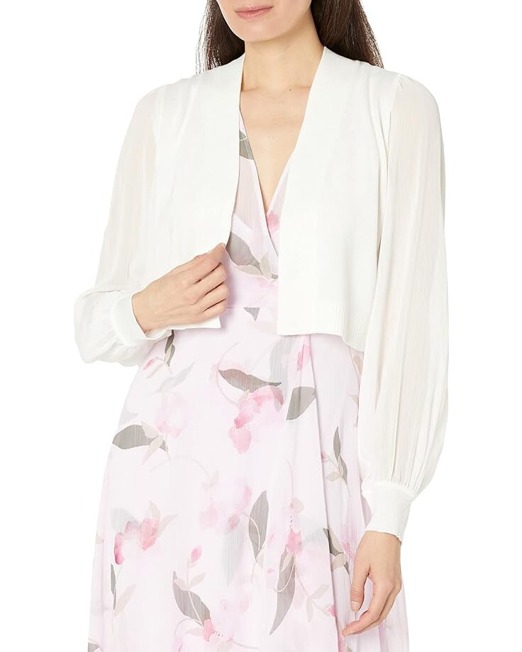 

Свитер Calvin Klein Shrug with Chiffon Sheer Sleeves, белый